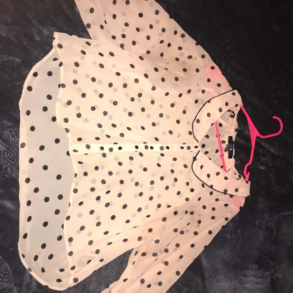Salmon Polka Dotted Blouse
